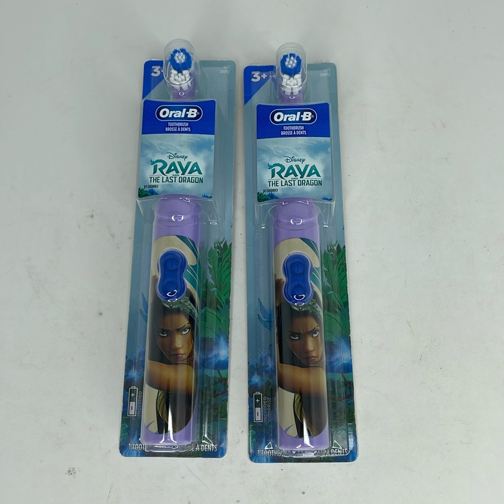 New 2 - Oral-B Kids Battery Powered Electric Toothbrush Featuring Disney’s Raya